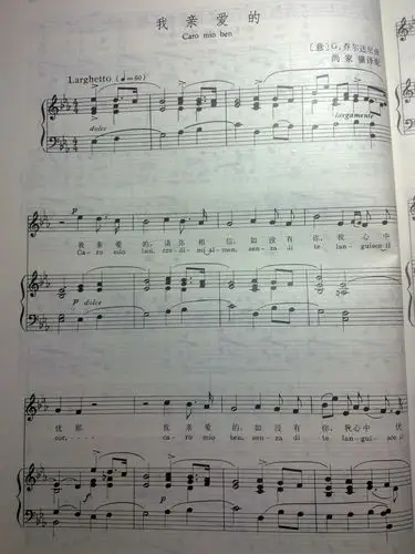 我亲爱的 意大利文的 声乐谱子caro mio ben急需 ,请您帮忙发到我的