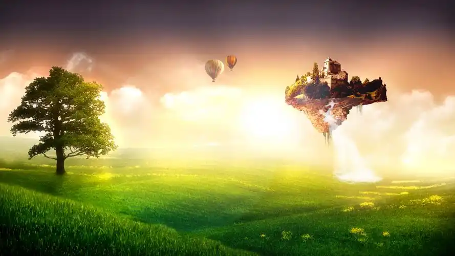 梦幻岛浮风景桌面壁纸高清大图预览1920x1080_风景壁纸下载_墨鱼