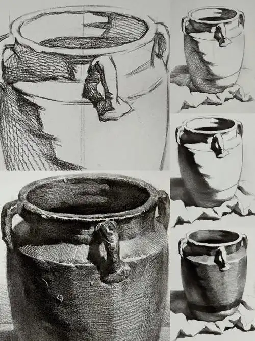 罐子素描步骤