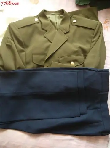 87式空军上绿下蓝凡立丁军装春秋军装制服老式军服