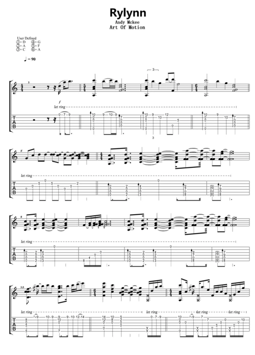 郑成河----《rylynn》指弹吉他谱