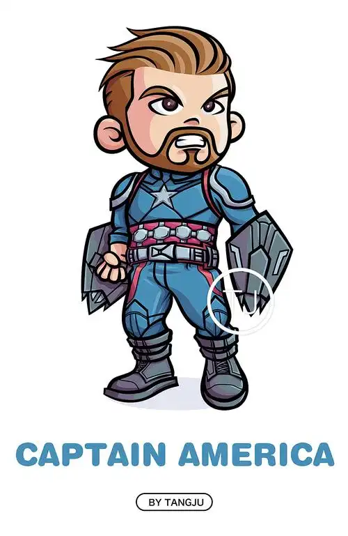2原创作品插画创作习作美国队长漫威罗杰斯复仇者联盟超级英雄《小猪