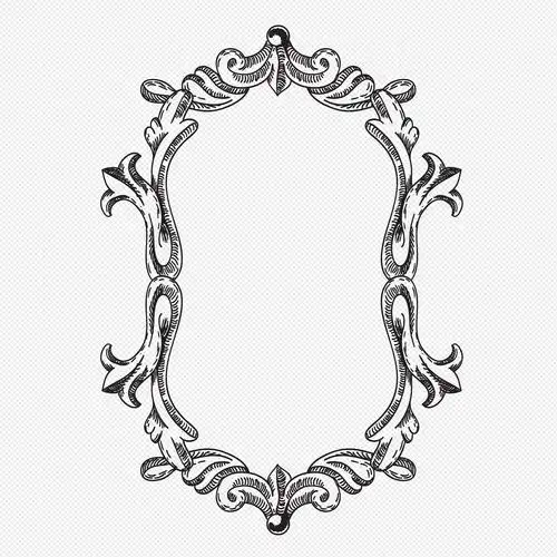 欧式复古边框元素素材png格式_设计素材免费下载_vrf高清图片