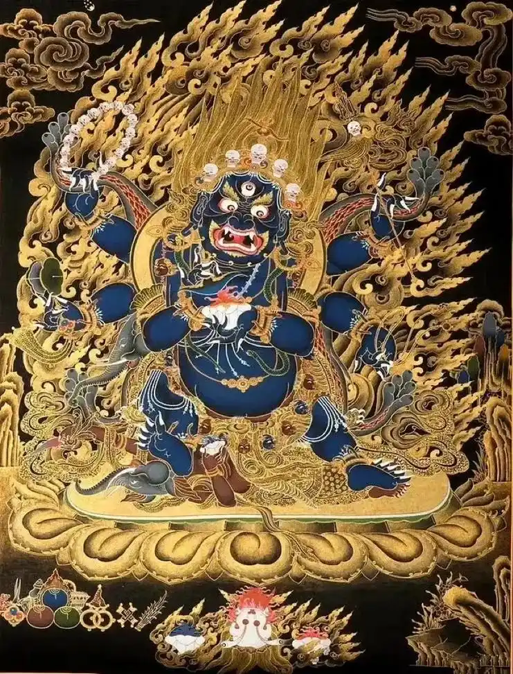 嗡玛哈嘎拉吽呗 六臂玛哈嘎拉:是无上瑜伽部出世间护法,虔诚供 - 抖音