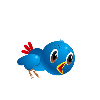 矢量蓝色小鸟叫喳喳
