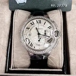 5折即刻拍95新卡地亚手表男士蓝气球后镶钻自动机械参考价7.45万