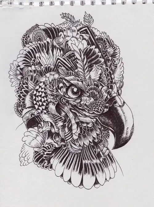 手绘黑白装饰画