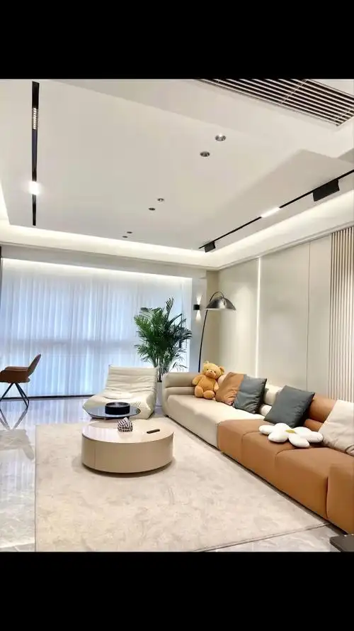 2023年最流行的客厅无主灯加悬浮吊顶设计-度小视