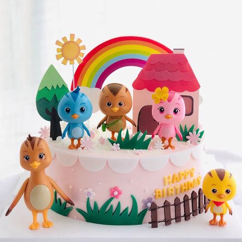 新款萌鸡小队生日蛋糕小鸡宝宝男孩女孩小孩儿童卡通全国同城配送