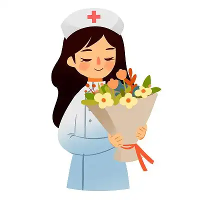 护士花束卡通人物护士节医护工作者png素材
