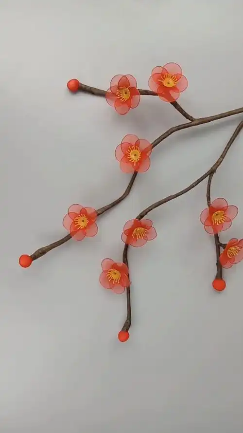 手工丝网花梅花好看又简单,一学就会