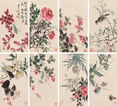 陈半丁 花鸟 册页 纸本