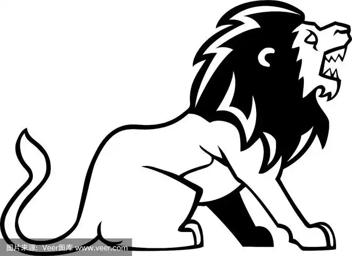 狮子艺术线条