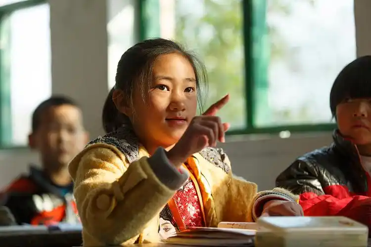 乡村小学里的小学生在上课图片下载