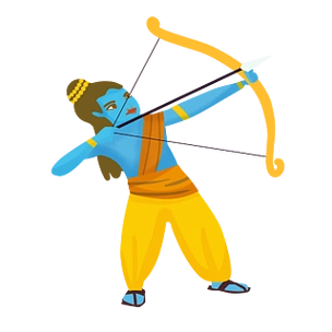 弯弓射箭的印度拉玛节人物