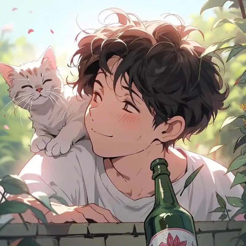 少年与猫##高清头像 #高清图片 #二次元 #动漫 #治愈系 - 抖音