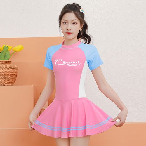 月桂兔女童泳衣中大童分体泳裤式2022新款女孩专业训练服少女儿童游泳