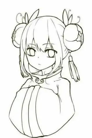 图片q版漫画人物萌女古风简笔画优雅女子简笔画画法古代人物简笔画 第