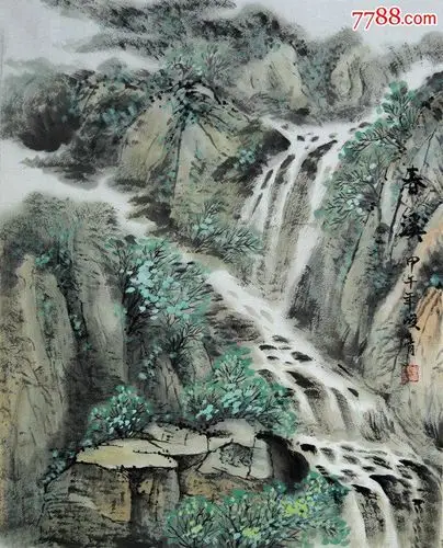 水墨写意山水画《春溪》ss0528-价格:120元-zc11324779-山水国画原作