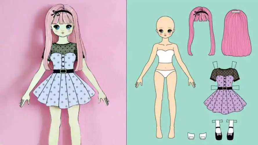 哇!好可爱的纸娃娃,换上了新衣服真的美美哒!