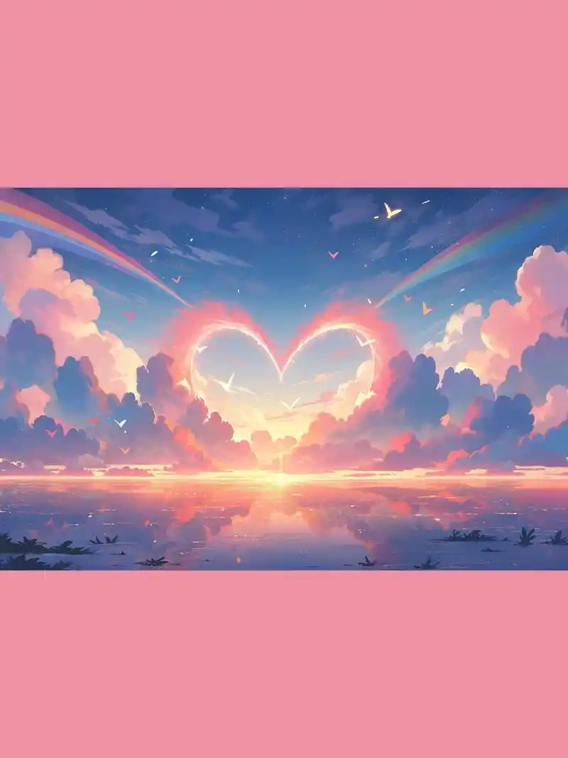 唯美背景 |粉色爱心7815梦幻美图 94粉色是浪漫的颜色,爱心是