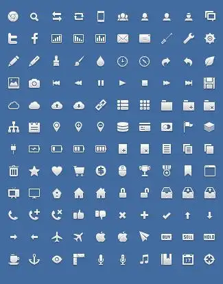 120个简单小图标psd素材