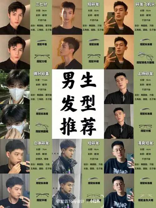 男生短发发型男士发型参考根据脸型选发型