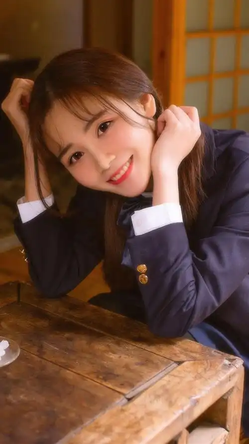 小清新美女学生制服写真,高清图片,手机锁屏桌面-壁纸族