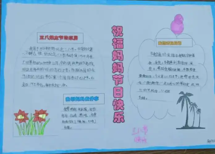 祝女神妈妈节日快乐的手抄报生日快乐的手抄报