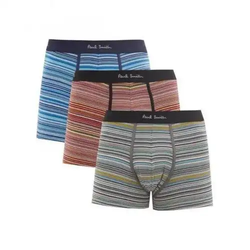 保罗史密斯paul smith 内衣男士奢侈品徽标条纹平角内裤 图片色 xl