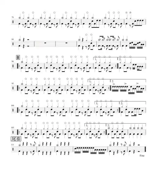 展展/罗罗《沙漠骆驼》鼓谱_架子鼓谱