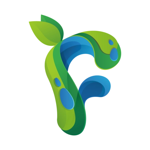 绿色可爱卡通字母字体f图片