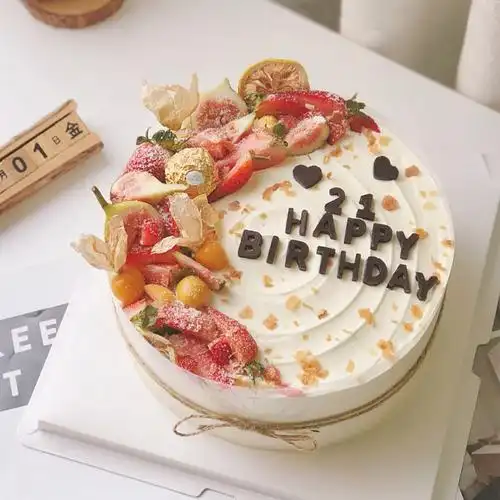 网红ins森系小清新定制创意男女情侣水果生日蛋糕全国同城配送