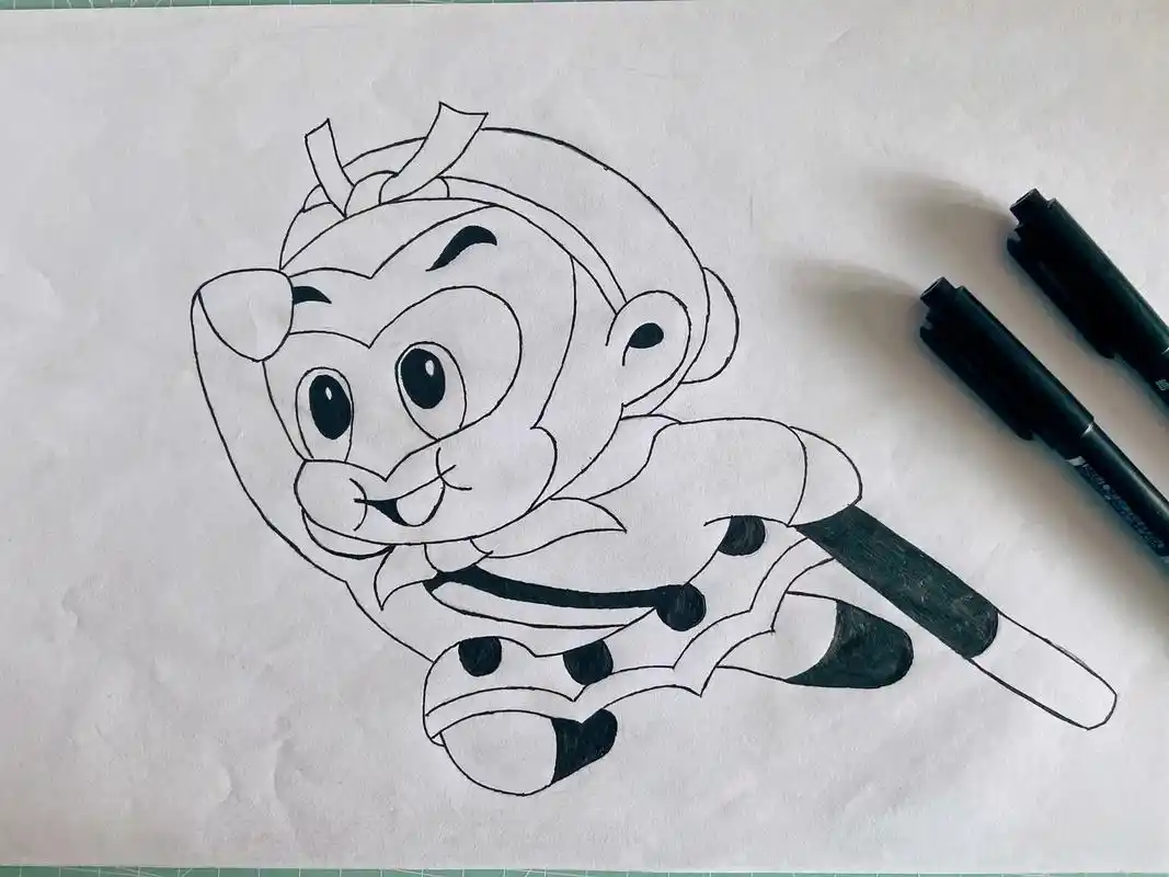 dou 小助手 @抖音小助手 #画画的日常 孙悟空马克笔简 - 抖音