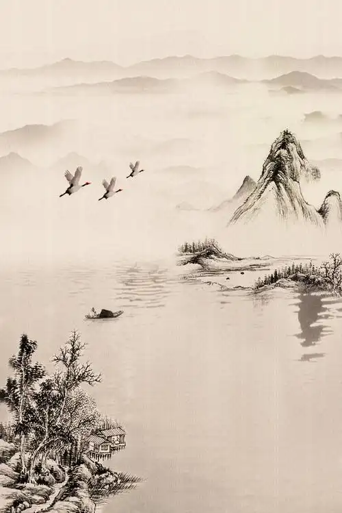 中国风水墨画古韵平面广告