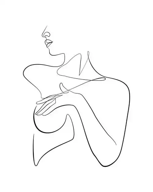 极简线条的人物艺术插画,极致!