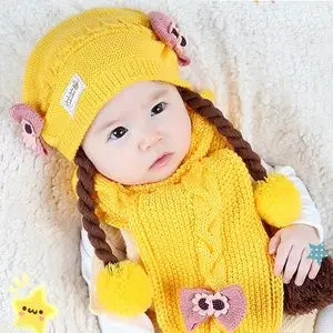 创意儿童女宝宝假发辫子帽子发饰粉色2岁冬装婴儿帽粉红色搞笑