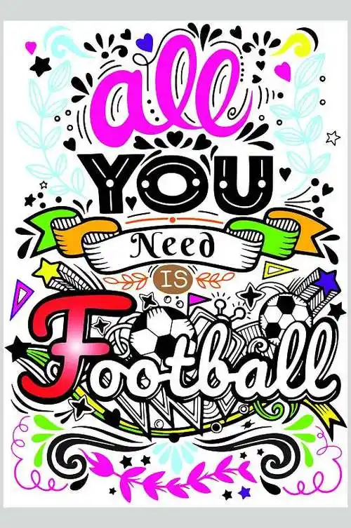 图片-手绘英文足球海报设计素材-手绘英文足球海报模板下载-众图网