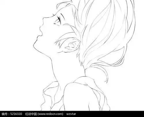 漂亮女孩侧脸简笔画