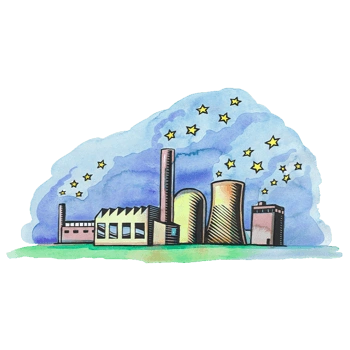工厂污染插画