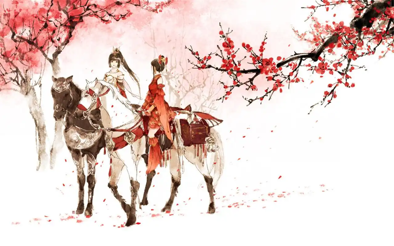 古典美女 唯美古风手绘古装桌面壁纸1920x1200