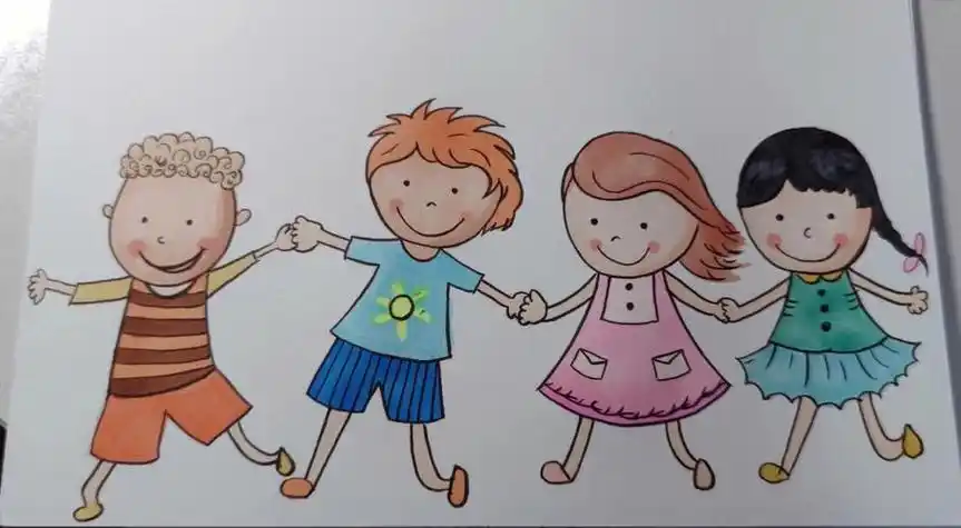 手牵手简笔画画画