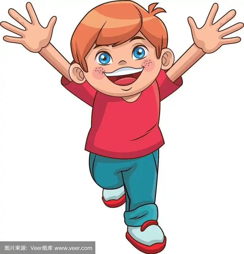 快乐男孩卡通儿童情感微笑形象