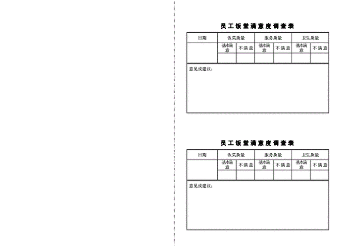 员工饭堂满意度问卷调查表.docx 1页