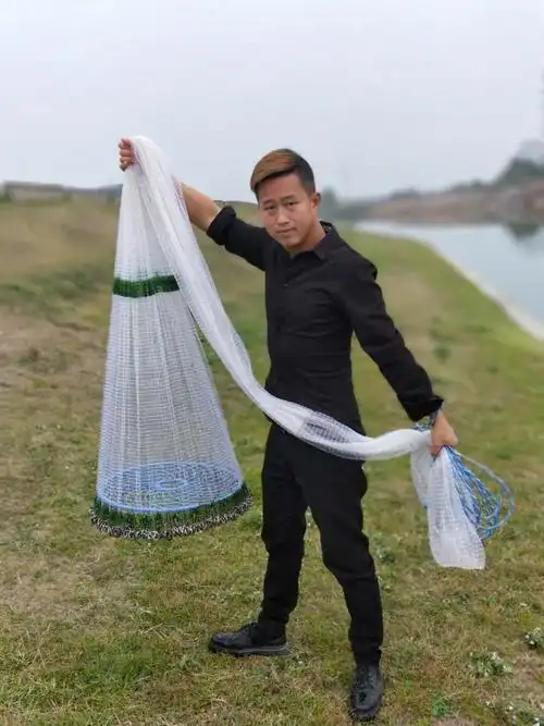 铁链飞盘式撒网美式渔网抛网手撒手抛网鱼网捕鱼易抛旋网甩神器