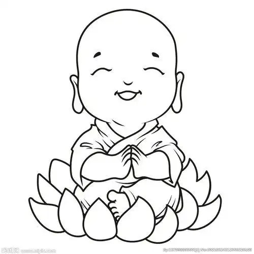 小和尚简笔画 禅意小和尚简笔画