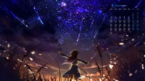 2020年8月二次元唯美风景日历壁纸