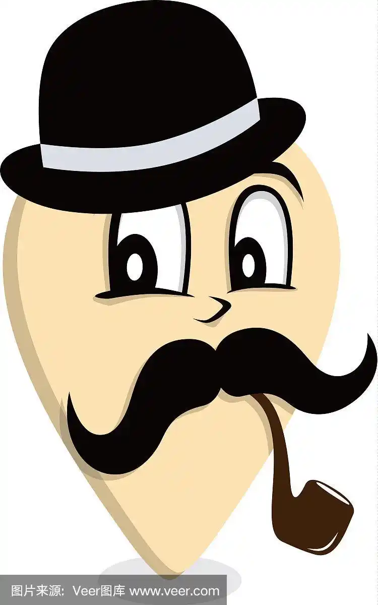 八字胡绅士烟斗烟民地图pin定位器