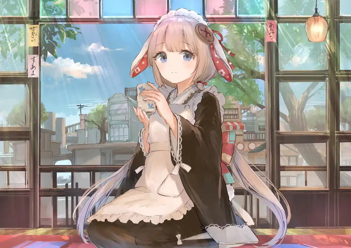 画师「もちつき うさ」作品欣赏:配色清新的唯美女孩人物插画