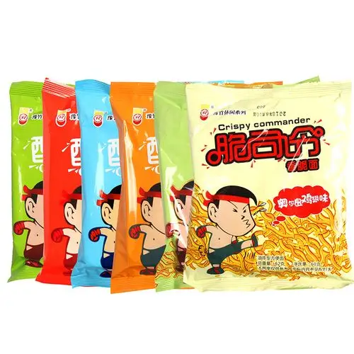 豫竹脆司令酥司令干吃面干脆面方便面整箱奥尔良翅味混搭40袋零食